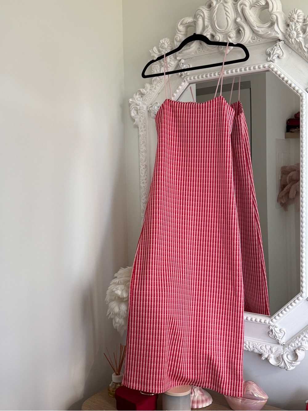 3 for $50 - Zara Red Gingham Midi Dress